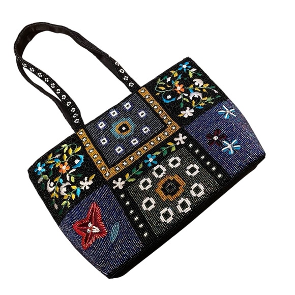 Vintage New Coast Sea Beaded Bag Patchwork Embroidered Boho Handbag - Picture 1 of 9